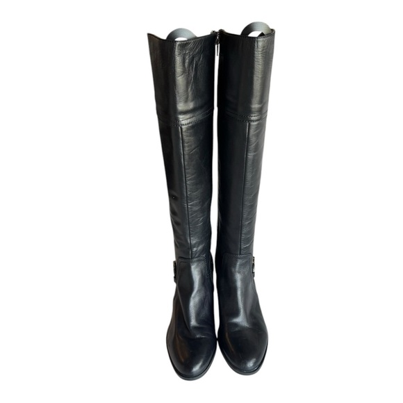 Audrey Brooke Black Leather Knee High Riding Boots 7M Equestrian Minimalist - Picture 2 of 10
